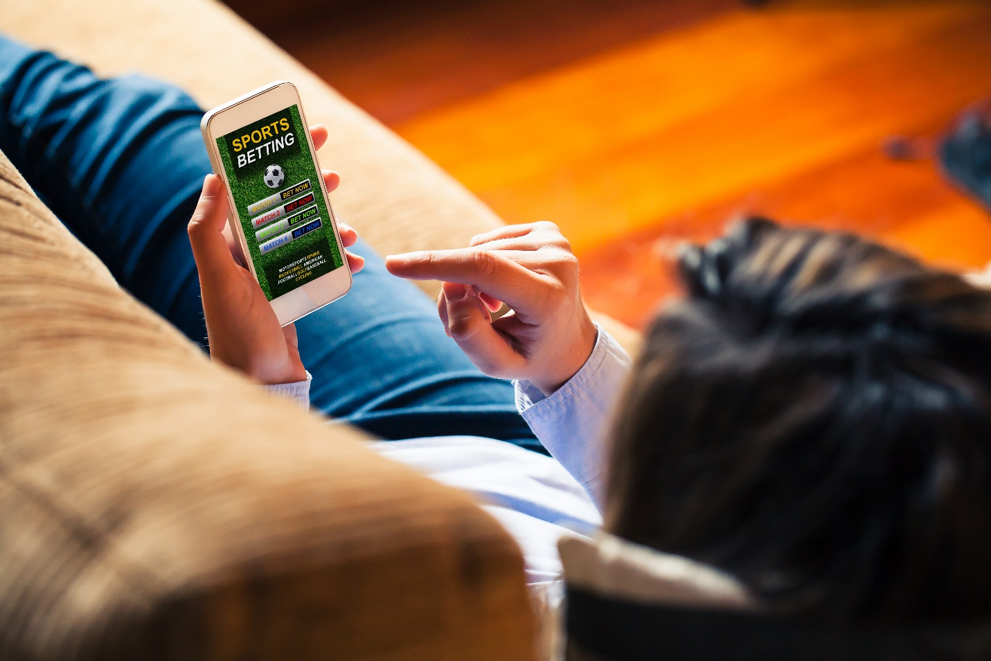 An online punter signing up on an online betting app