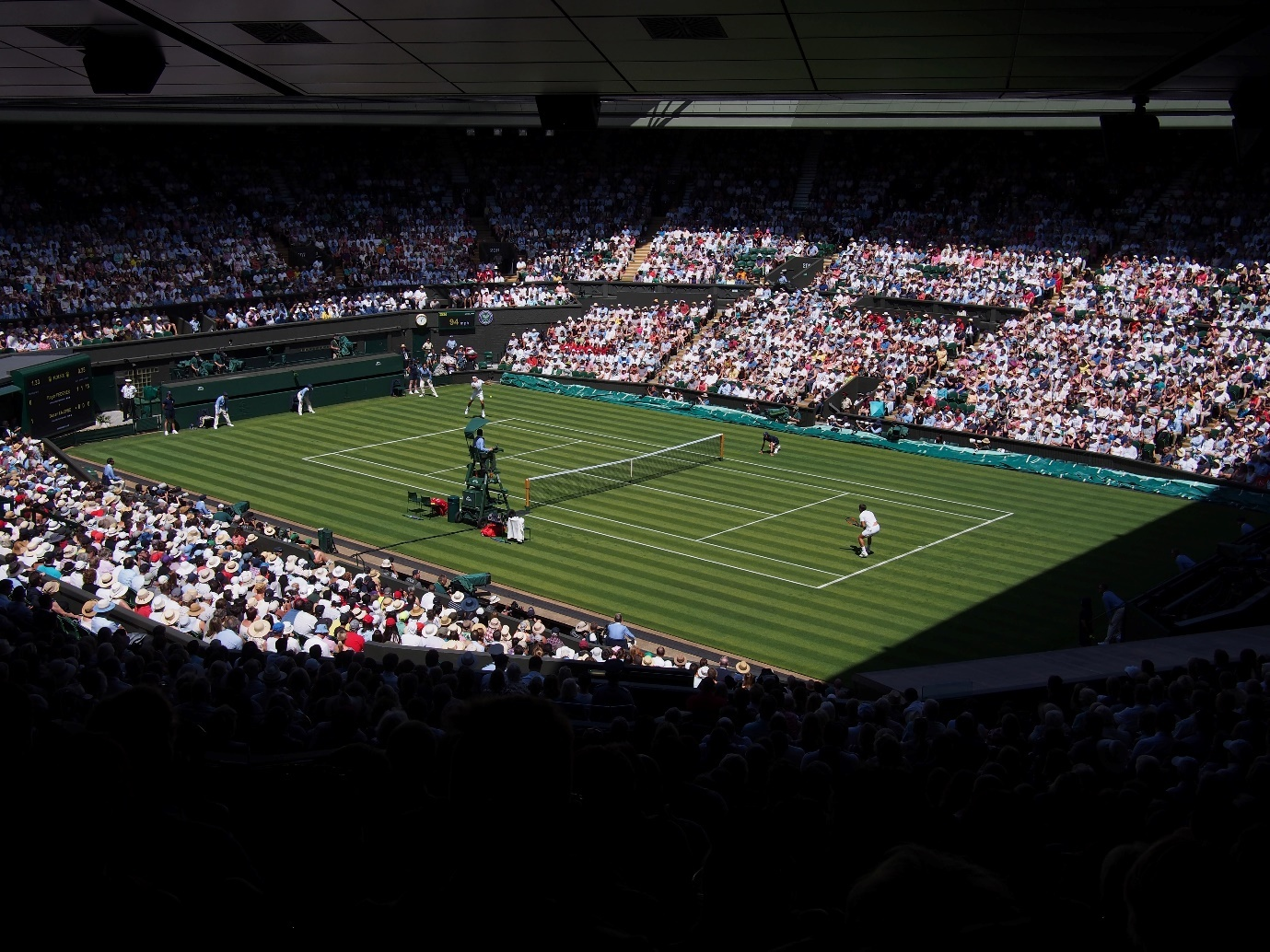 A tennis match underway.