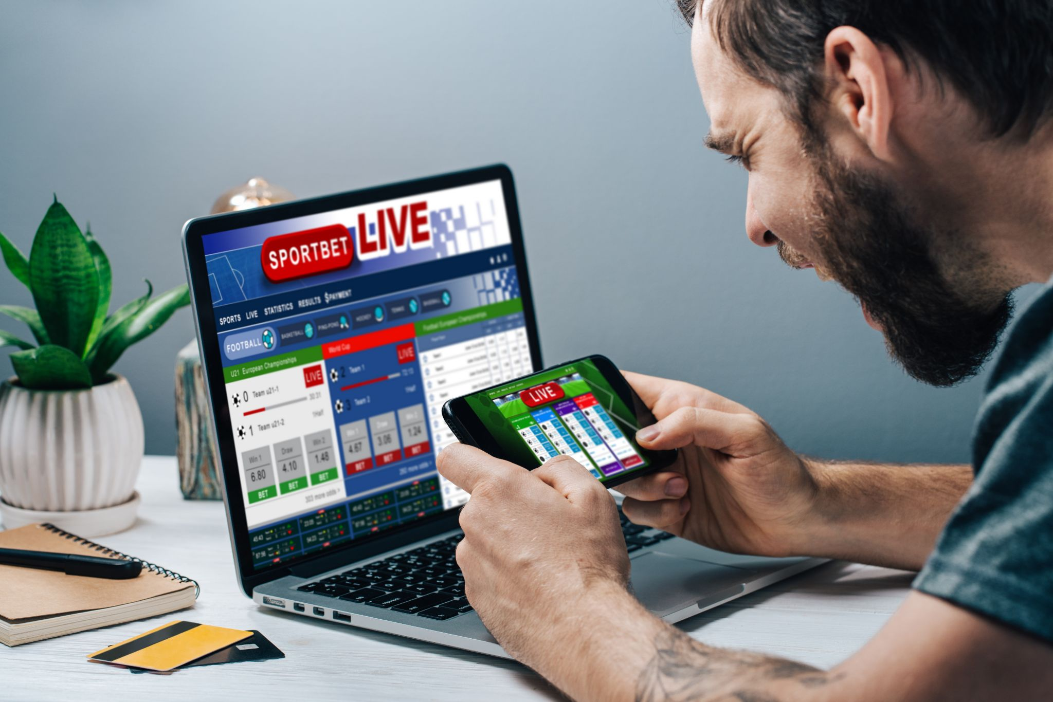 a man betting online
