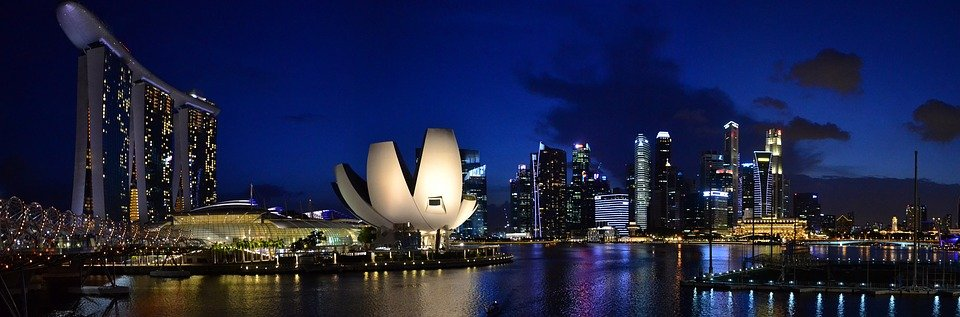 Singapore skyline at night