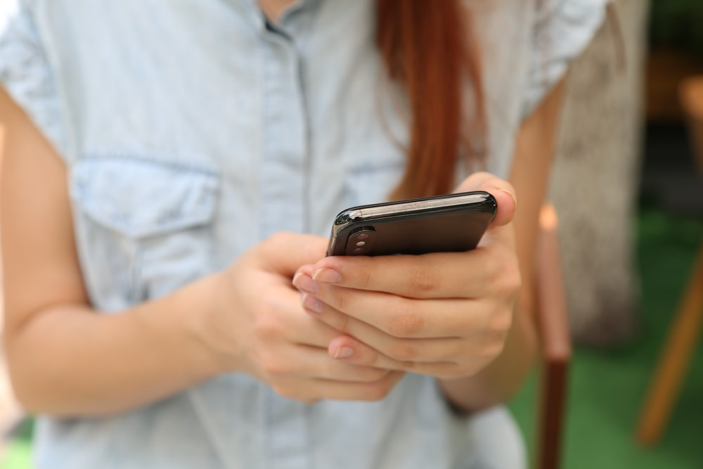 A person using a phone