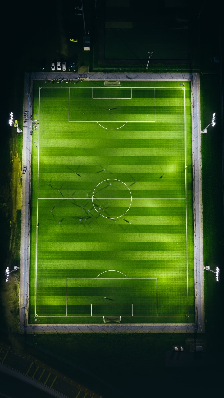 An aerial view of a football stadium