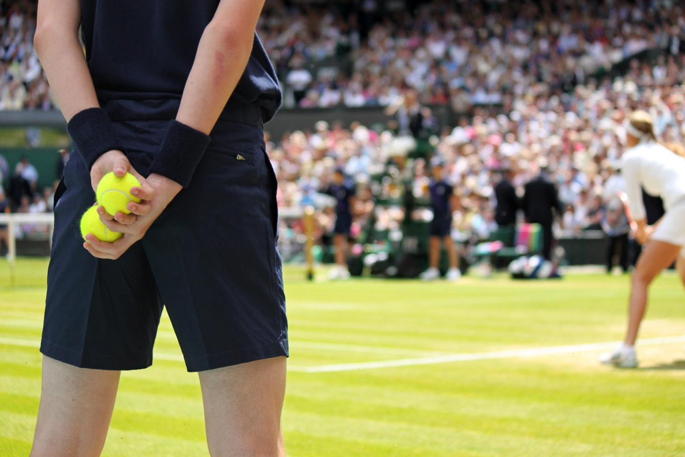 a ball boy in a tennis tournament