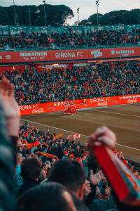 people cheering during soccer match