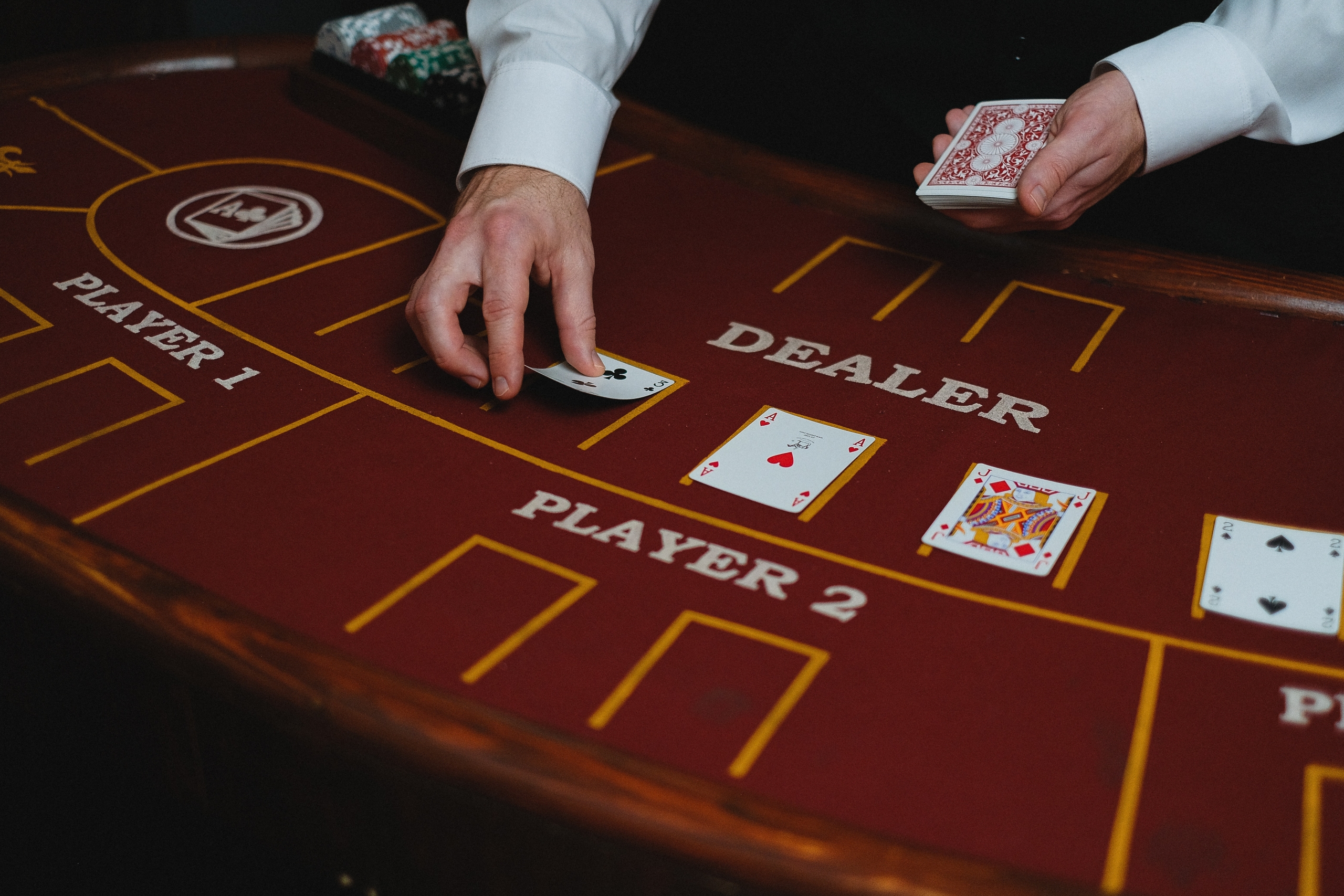 A blackjack table