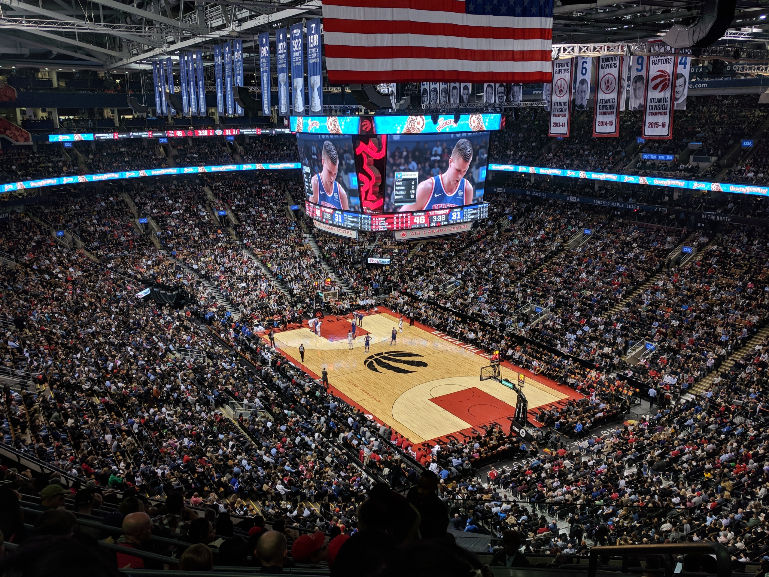 The Toronto Raptors basketball court