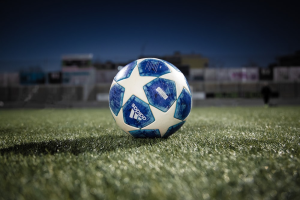 A football in a field