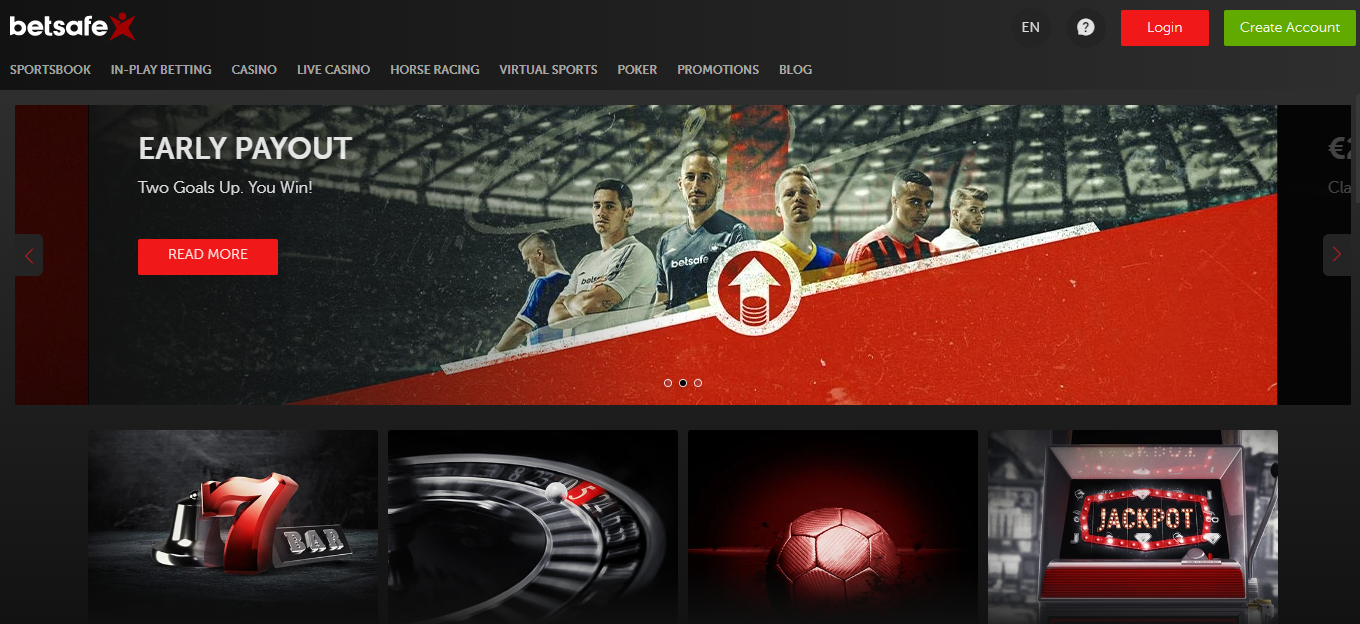 The Betsafe homepage