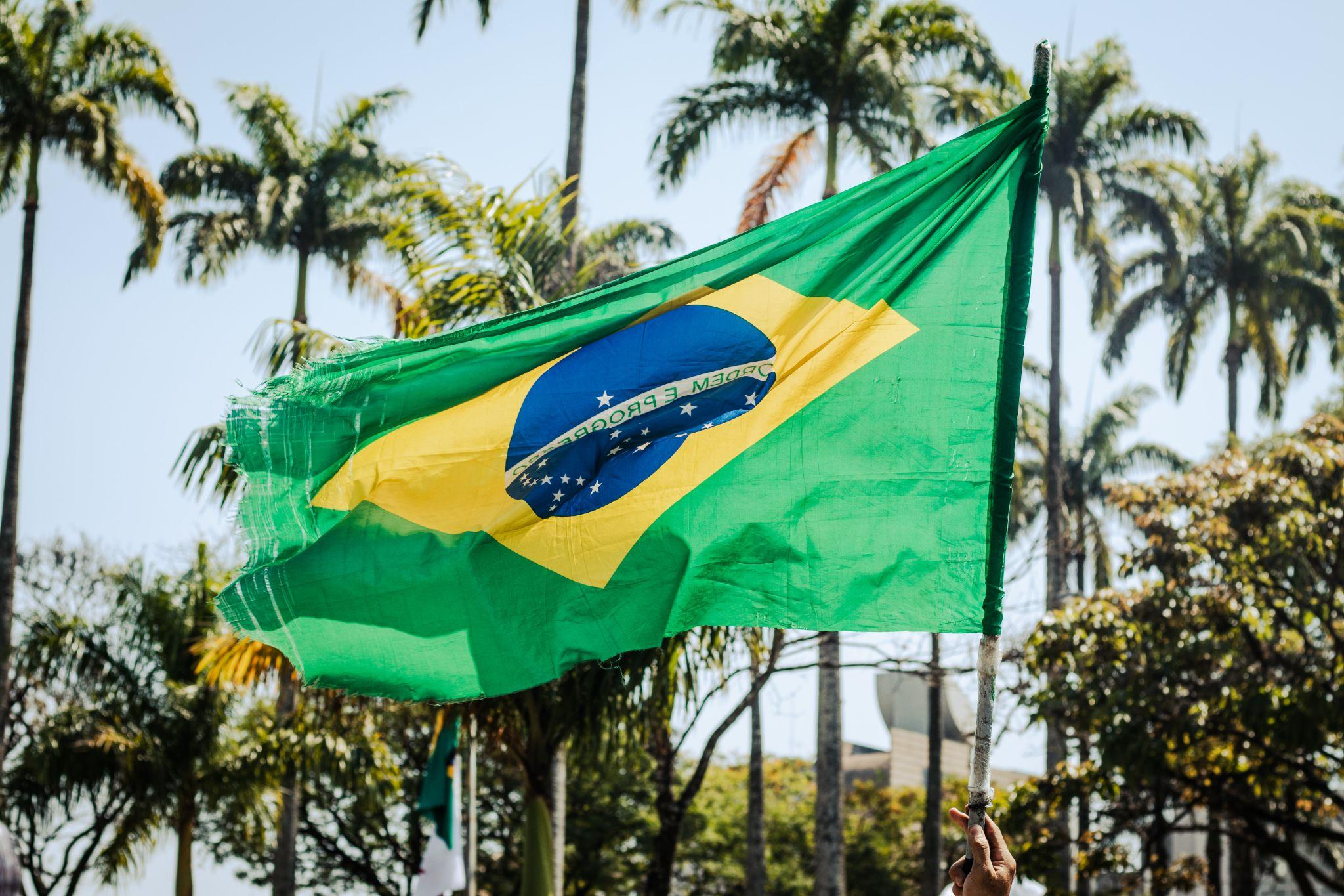 Brazil Flag on a pole