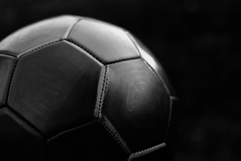 A leather soccer ball