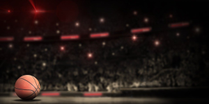 A basketball on the court