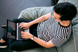 A boy checking out the safest online casino gambling websites