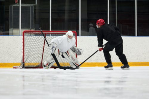 Two ice hockey players