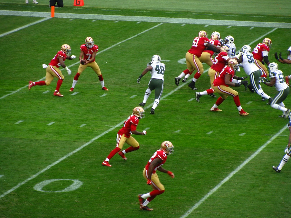 A football game in action