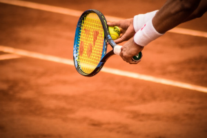 Player holding tennis racket