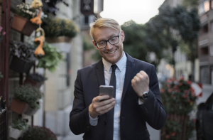 Man using a betting app